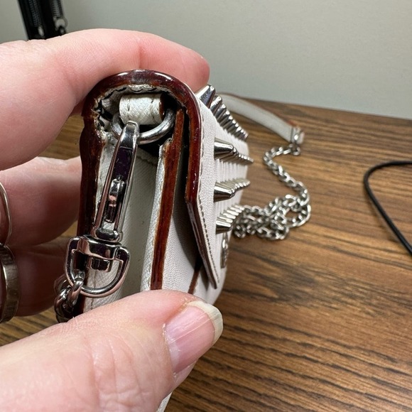 Studded Rebecca Minkoff White with Silver Hardware Clutch or Shoulderbag - Picture 3 of 11